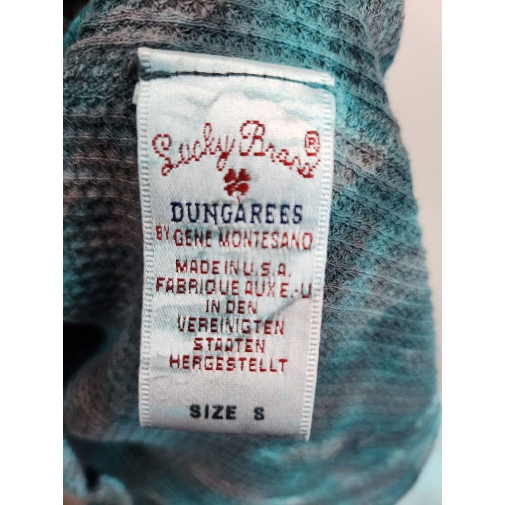 Vintage Lucky Brand Blue Tie Dye Thermal Long Sleeve Tee Top Size Small - Picture 4 of 7
